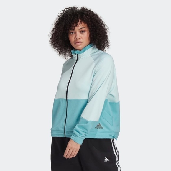 ADIDAS X ZOE SALDANA PRIMEGREEN TRICOT TRACK JACKET - Picture 1 of 7